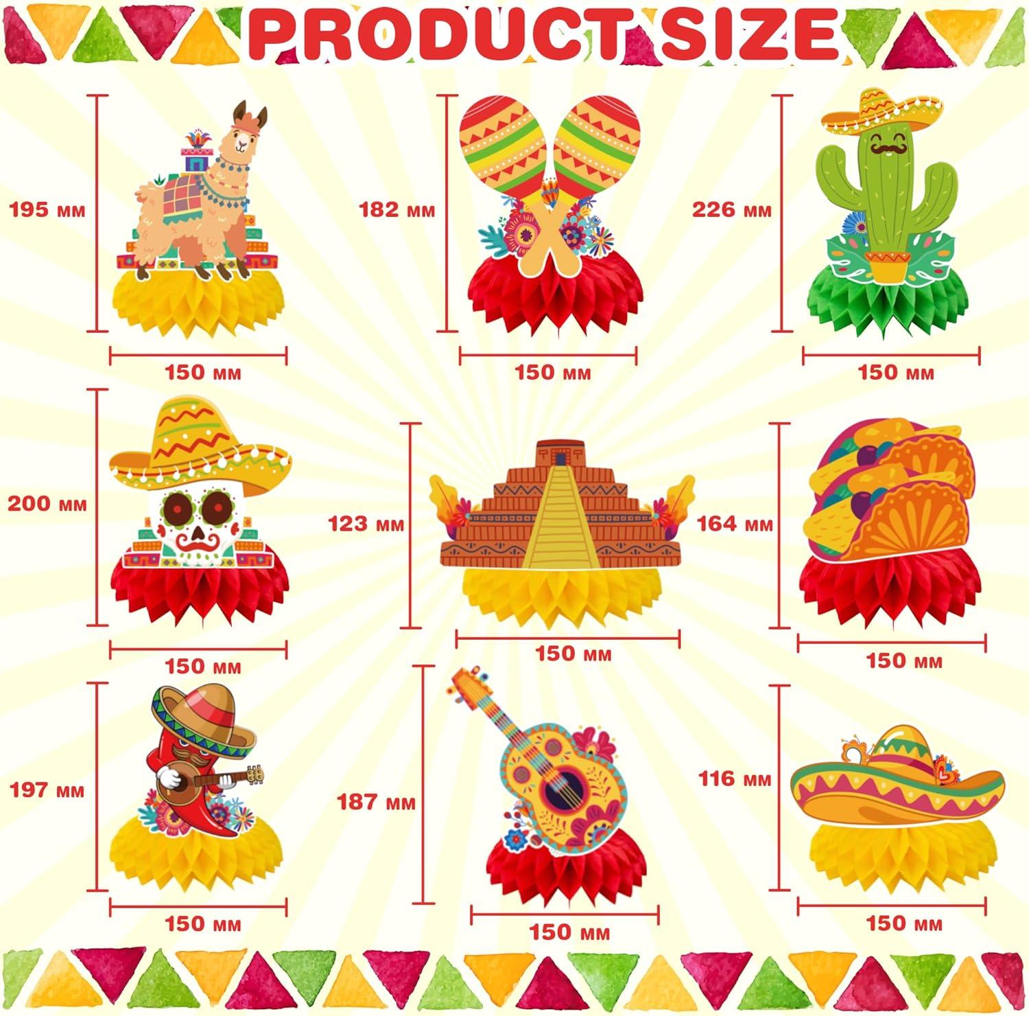 image:imageHawaiian Luau Party Decorations 9 PCS Hawaiian Luau Honeycomb Table Centerpiece for Tiki and Luau Hawaiian Party Favors Supplies Tropical Party Decorations for Summer Beach Pool Birthday WeddingCinco De Mayo