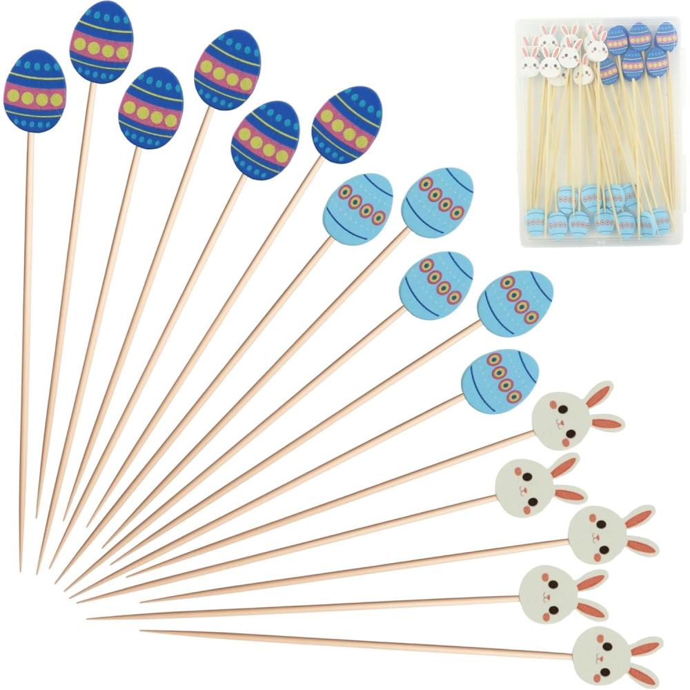 image:image4th of July Decorations 48PCS Patriotic Star Cocktail Picks Fourth of July Party Favors Supplies Decor Accessories Toothpicks for Appetizers Charcuterie Sandwich Cocktail Skewers SticksEaster