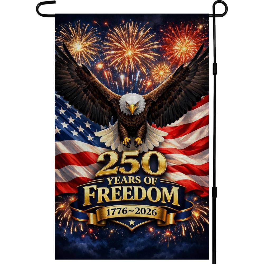 image:image4th of July Decorations  Patriotic Stars Welcome Garden Flag  Double Sided Fourth of July Accessories Patriotic Banner  Memorial Day Decorations for Garden Yard Porch Patio Lawn Outdoor Outside DecorRed White Blue