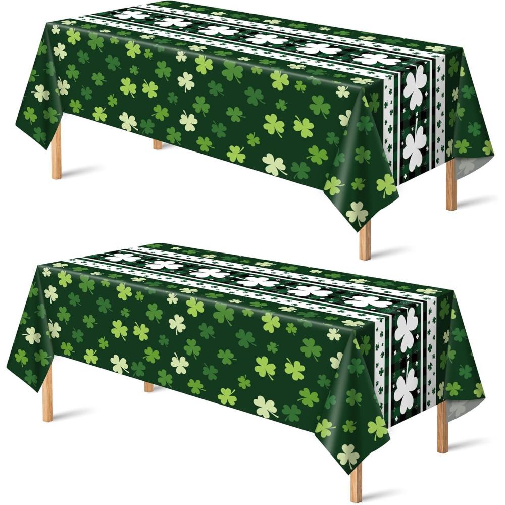 image:imageOHOME 4th of July Decorations  250th Anniversary Patriotic American Flag Plastic Tablecloth  Fourth of July Accessories for Home Outdoor Outside BBQ Picnic Party 86x51 2 PackGreen White