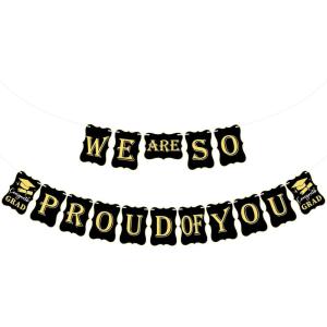 4th of July Decorations – 250 Year Anniversary Banner| Fourth of July Decor Outdoor Indoor Outside – July 4th Garland Accessories for Party Favors Supplies Window Wall Door(Black Gold)