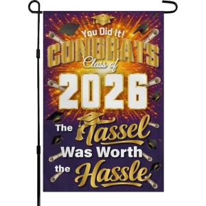 4th of July Decorations – 250th Anniversary Garden Flag | 250 Years of Freedom Patriotic Banner, Fourth of July Accessories for Garden Yard Porch Patio Lawn Outdoor Outside Decor(Purple)