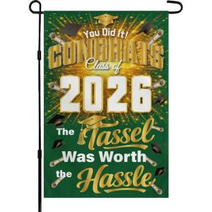 4th of July Decorations – 250th Anniversary Garden Flag | 250 Years of Freedom Patriotic Banner, Fourth of July Accessories for Garden Yard Porch Patio Lawn Outdoor Outside Decor(Green)