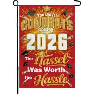 4th of July Decorations – 250th Anniversary Garden Flag | 250 Years of Freedom Patriotic Banner, Fourth of July Accessories for Garden Yard Porch Patio Lawn Outdoor Outside Decor(Red)