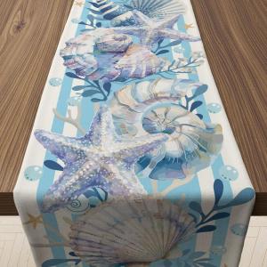4th of July Decorations – 250th Anniversary Patriotic Table Runner for Memorial Day | 1776–2026 Fourth of July Accessories Table Decor Party Supplies for Home Indoor Outdoor(Beach)
