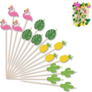 4th of July Decorations – 48PCS Patriotic Star Cocktail Picks | Fourth of July Party Favors Supplies Decor Accessories -Toothpicks for Appetizers Charcuterie Sandwich Cocktail Skewers Sticks(Luau)