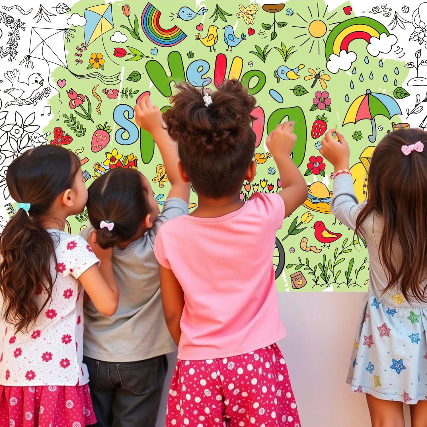 image:imageOHOME Back to School Giant Coloring PosterTablecloth Back to School Decorations 30 x 72 Inches Kindergarten School Supplies for Kids Back to School Gifts for Kids Banner Classroom Must HavesSpring