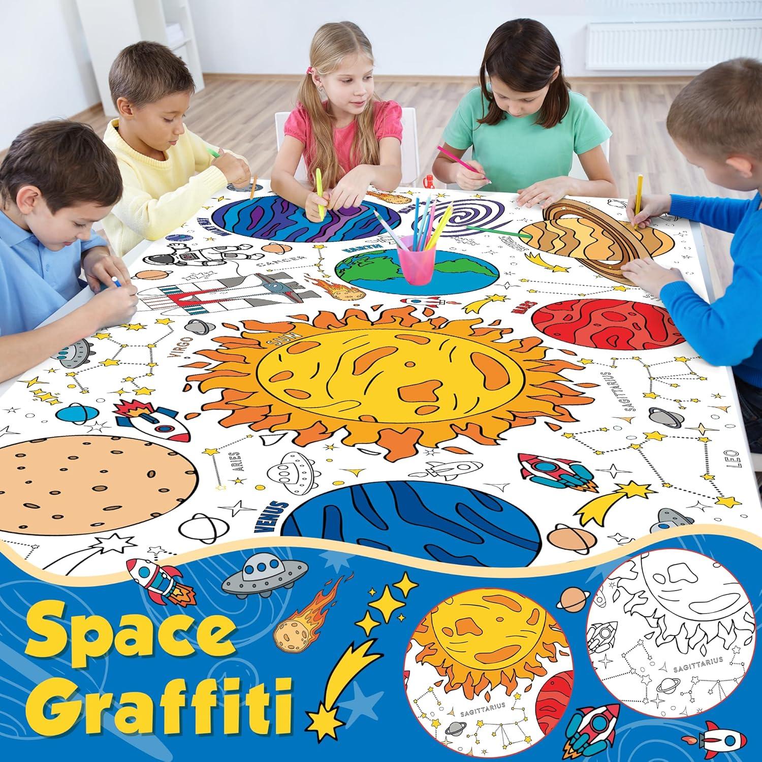 image:imageOHOME Back to School Giant Coloring PosterTablecloth Back to School Decorations 30 x 72 Inches Kindergarten School Supplies for Kids Back to School Gifts for Kids Banner Classroom Must HavesSpace
