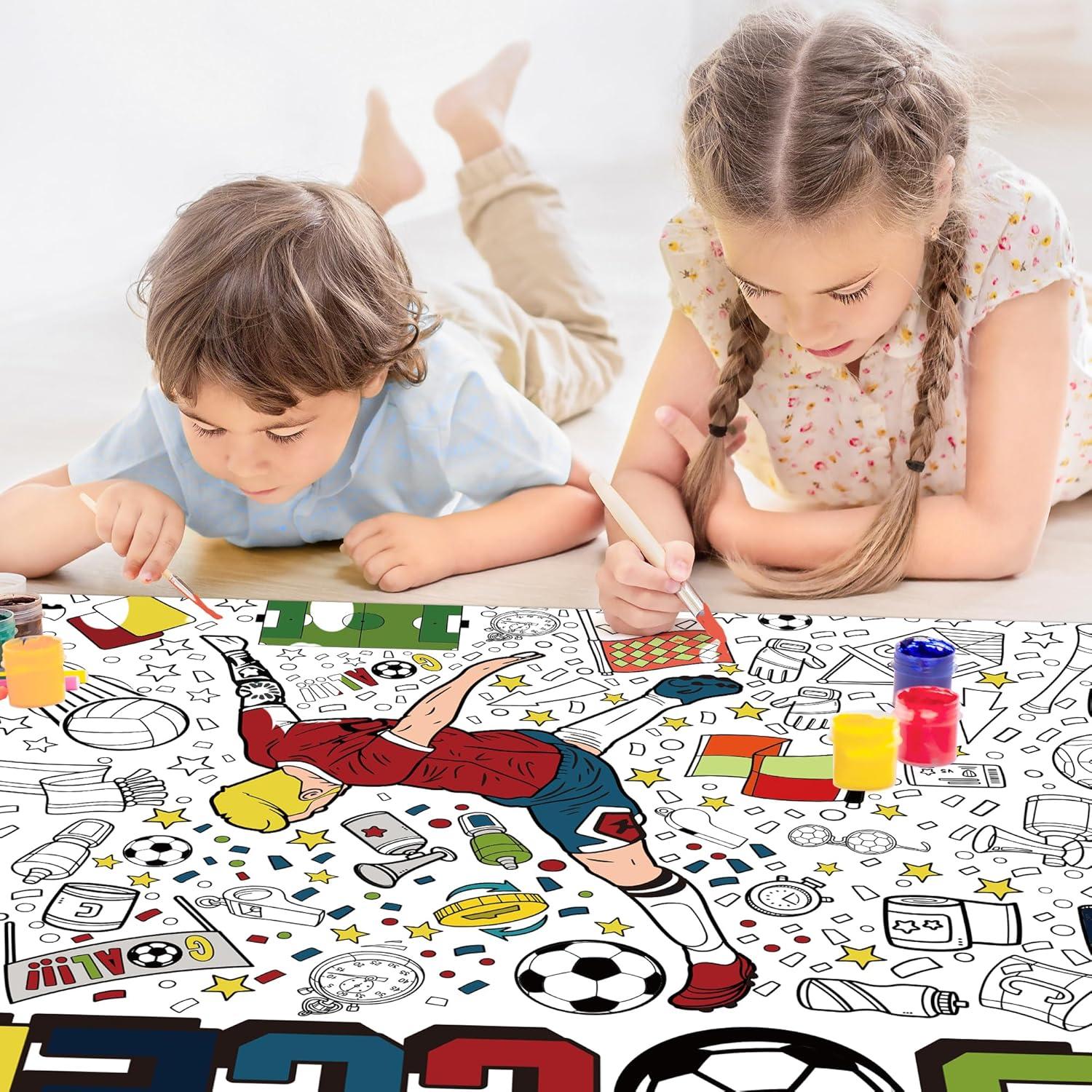 image:imageOHOME Back to School Giant Coloring PosterTablecloth Back to School Decorations 30 x 72 Inches Kindergarten School Supplies for Kids Back to School Gifts for Kids Banner Classroom Must HavesSoccer