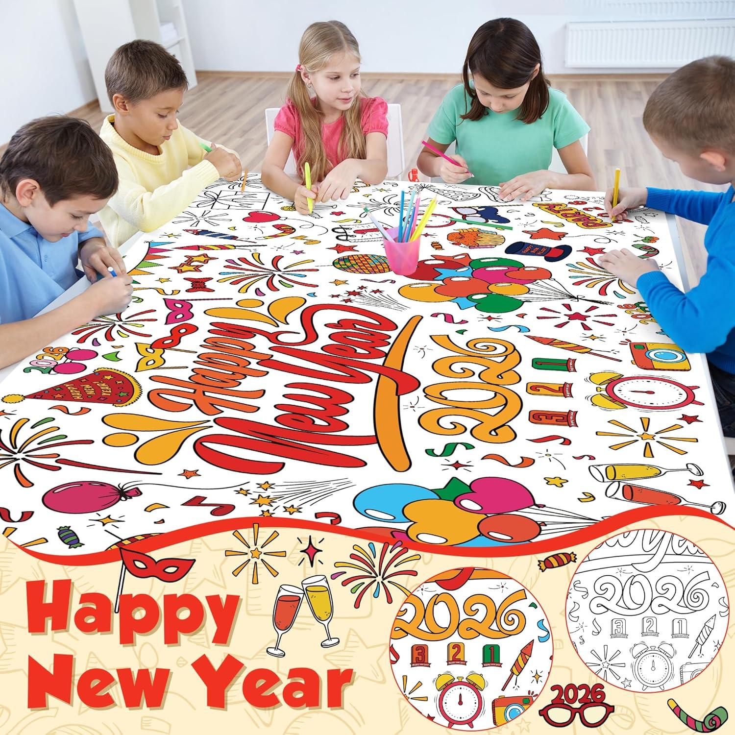 image:imageOHOME Back to School Giant Coloring PosterTablecloth  Back to School Decorations  30 x 72 Inches Kindergarten School Supplies for Kids  Back to School Gifts for Kids  Banner Classroom Must HavesNew Year