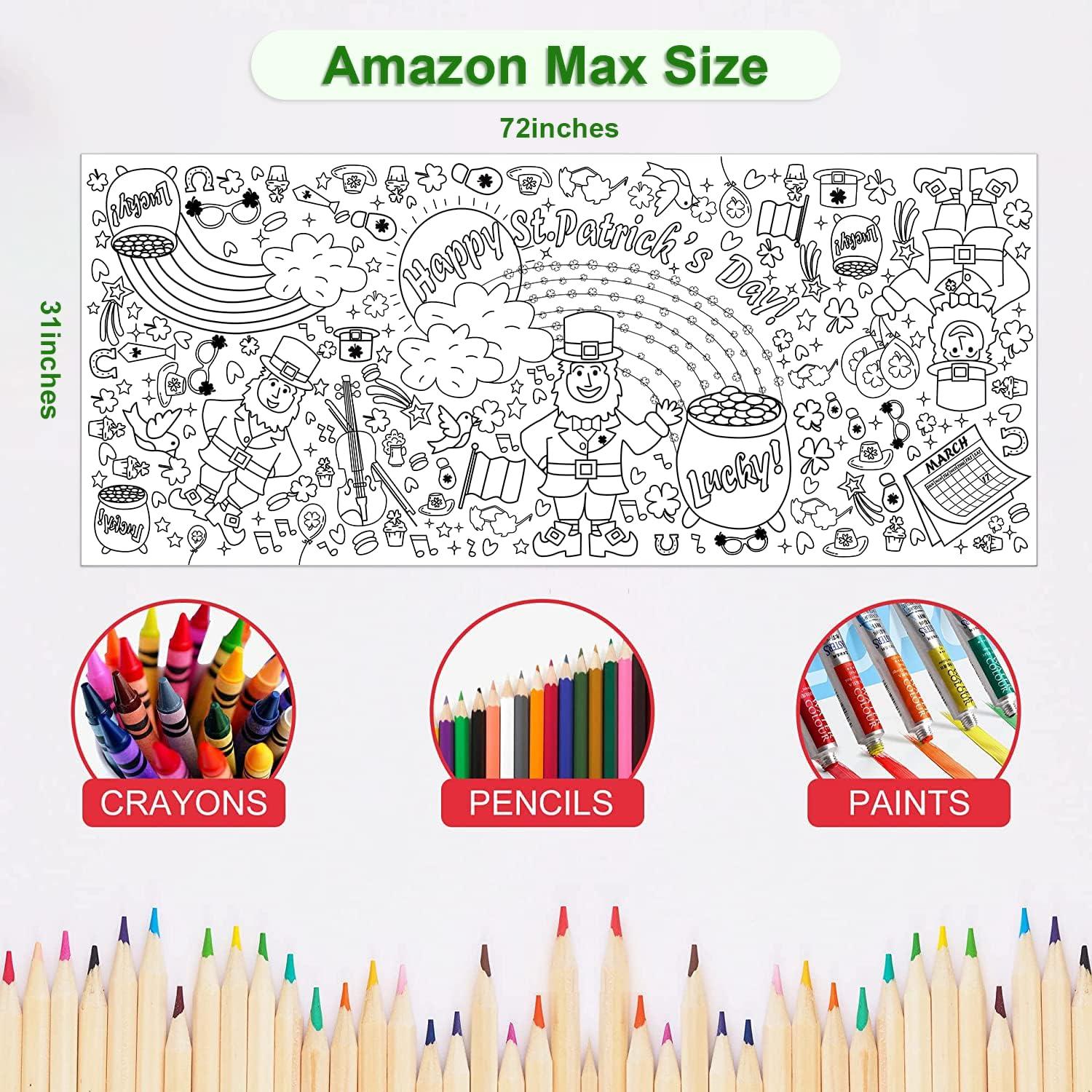 image:imageOHOME Back to School Giant Coloring PosterTablecloth Back to School Decorations 30 x 72 Inches Kindergarten School Supplies for Kids Back to School Gifts for Kids Banner Classroom Must HavesSt Patricks Day