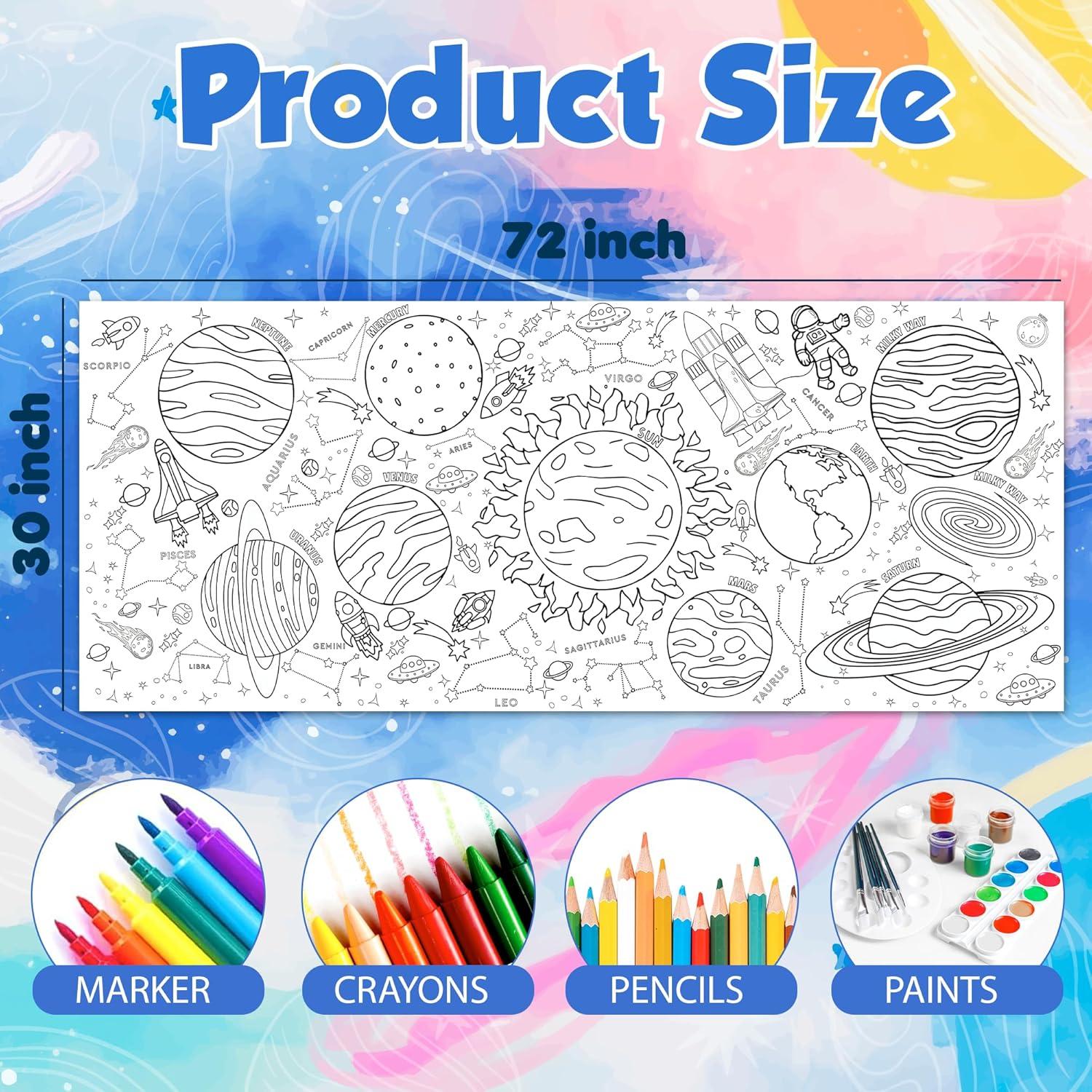 image:imageOHOME Back to School Giant Coloring PosterTablecloth Back to School Decorations 30 x 72 Inches Kindergarten School Supplies for Kids Back to School Gifts for Kids Banner Classroom Must HavesSpace