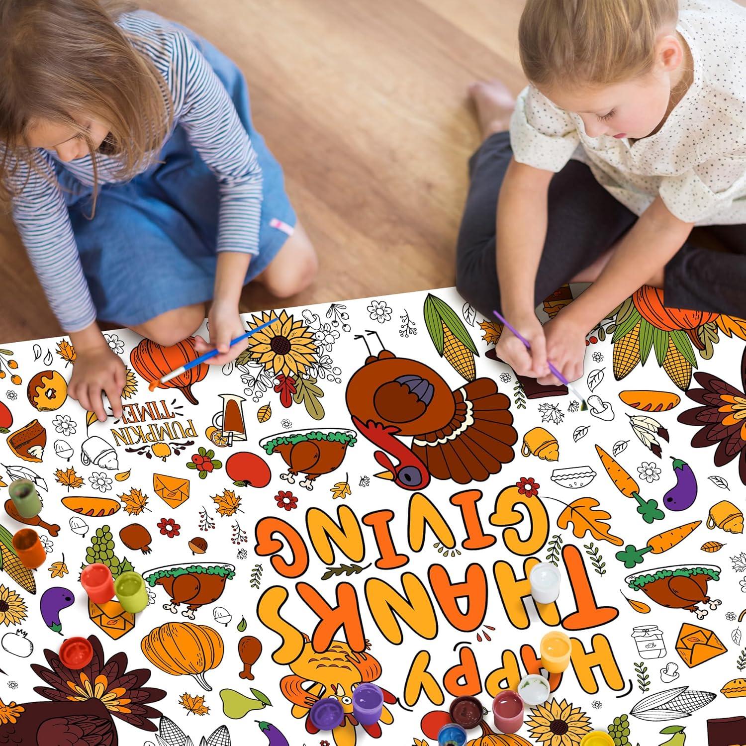image:imageOHOME Back to School Giant Coloring PosterTablecloth Back to School Decorations 30 x 72 Inches Kindergarten School Supplies for Kids Back to School Gifts for Kids Banner Classroom Must HavesThanksgiving