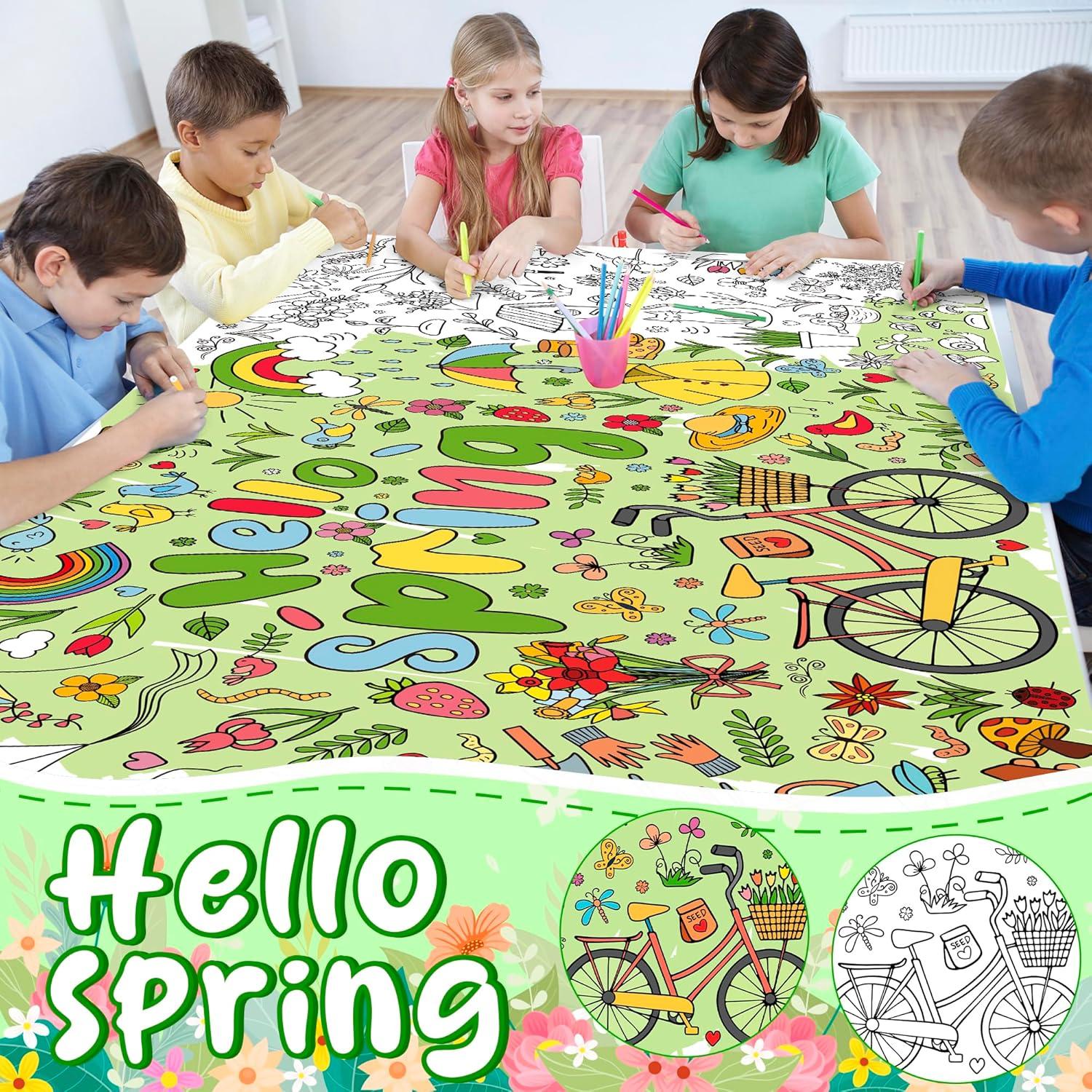 image:imageOHOME Back to School Giant Coloring PosterTablecloth Back to School Decorations 30 x 72 Inches Kindergarten School Supplies for Kids Back to School Gifts for Kids Banner Classroom Must HavesSpring