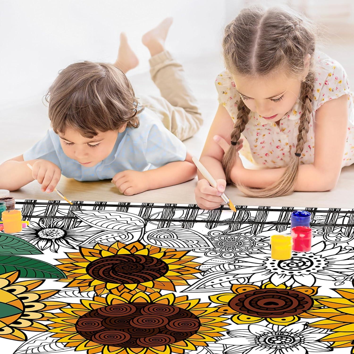 image:imageOHOME Back to School Giant Coloring PosterTablecloth Back to School Decorations 30 x 72 Inches Kindergarten School Supplies for Kids Back to School Gifts for Kids Banner Classroom Must HavesSunflower