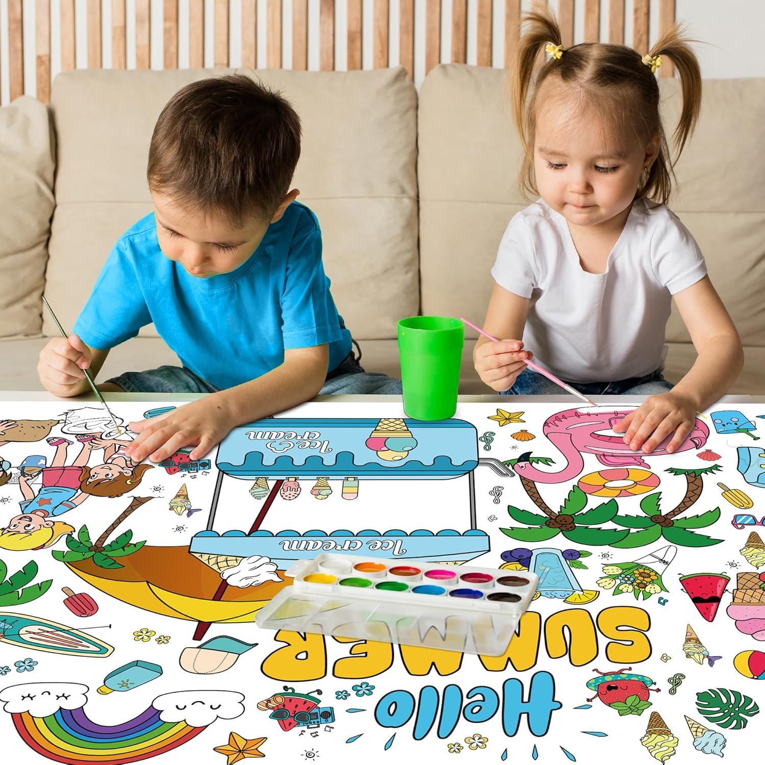 image:imageOHOME Back to School Giant Coloring PosterTablecloth Back to School Decorations 30 x 72 Inches Kindergarten School Supplies for Kids Back to School Gifts for Kids Banner Classroom Must HavesSummer