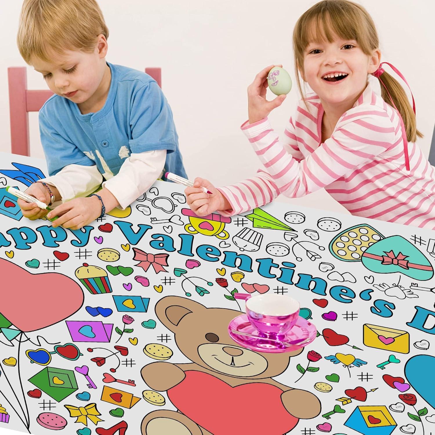 image:imageOHOME Back to School Giant Coloring PosterTablecloth Back to School Decorations 30 x 72 Inches Kindergarten School Supplies for Kids Back to School Gifts for Kids Banner Classroom Must HavesValentines Day