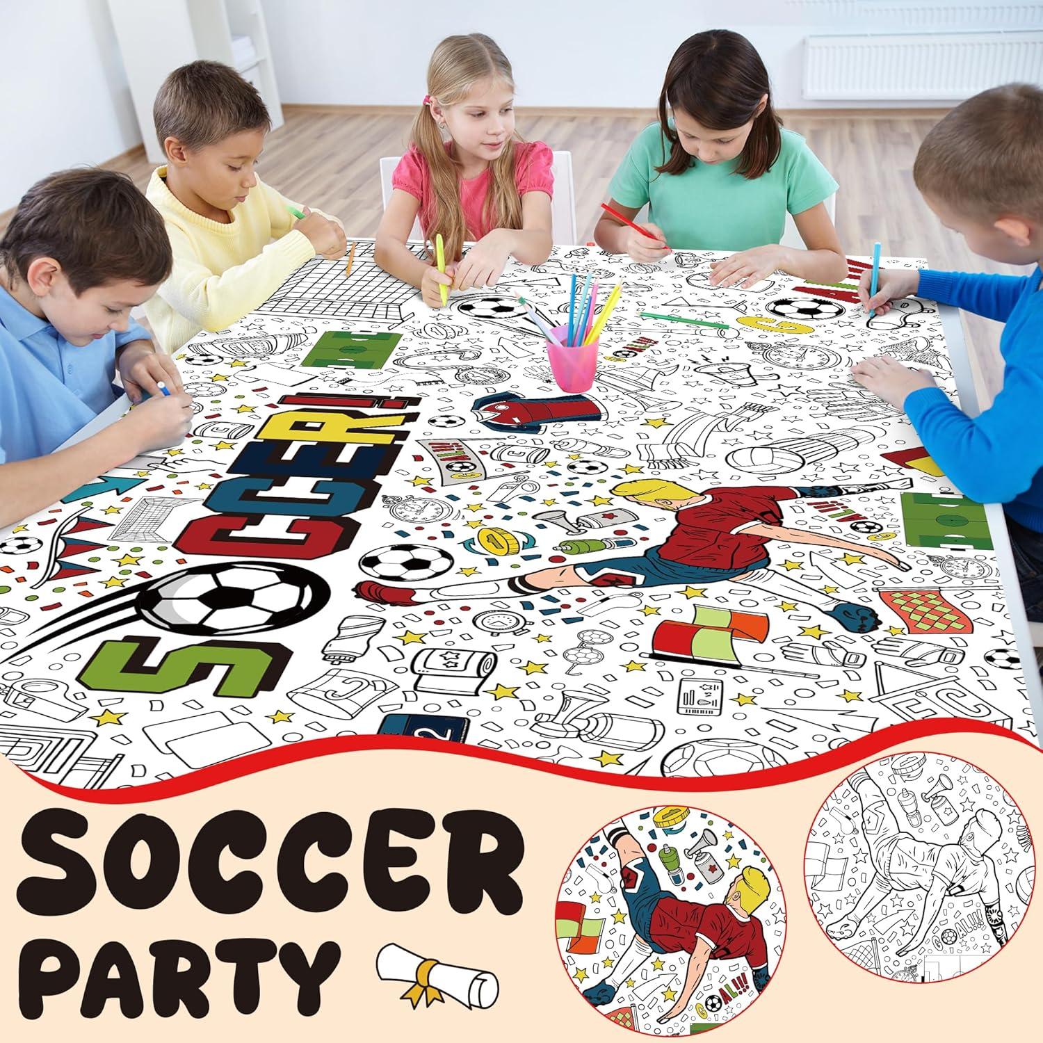 image:imageOHOME Back to School Giant Coloring PosterTablecloth Back to School Decorations 30 x 72 Inches Kindergarten School Supplies for Kids Back to School Gifts for Kids Banner Classroom Must HavesSoccer