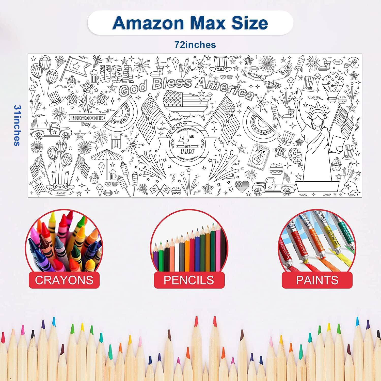 image:imageOHOME Back to School Giant Coloring PosterTablecloth  Back to School Decorations  30 x 72 Inches Kindergarten School Supplies for Kids  Back to School Gifts for Kids  Banner Classroom Must Haves4th of july