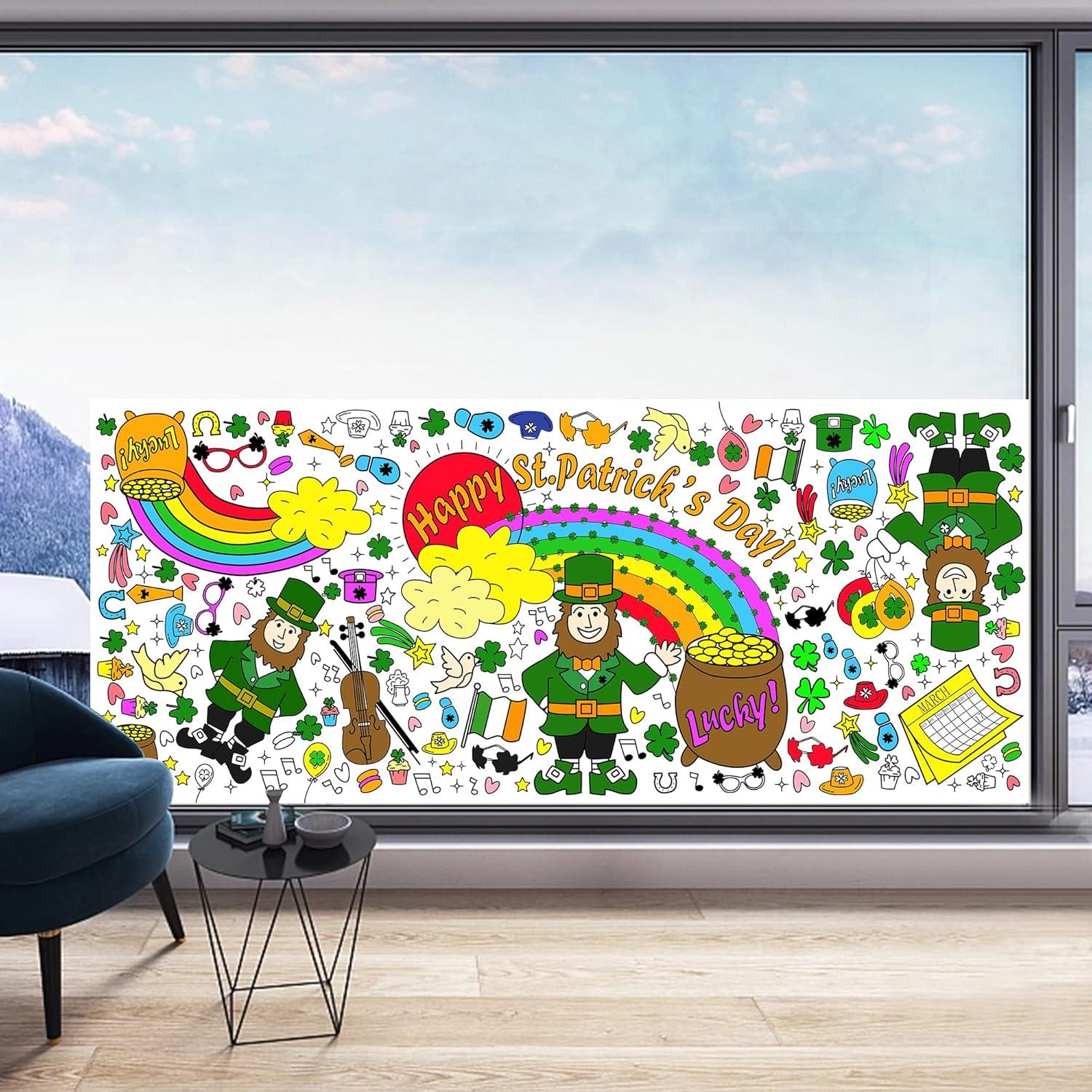 image:imageOHOME Back to School Giant Coloring PosterTablecloth Back to School Decorations 30 x 72 Inches Kindergarten School Supplies for Kids Back to School Gifts for Kids Banner Classroom Must HavesSt Patricks Day