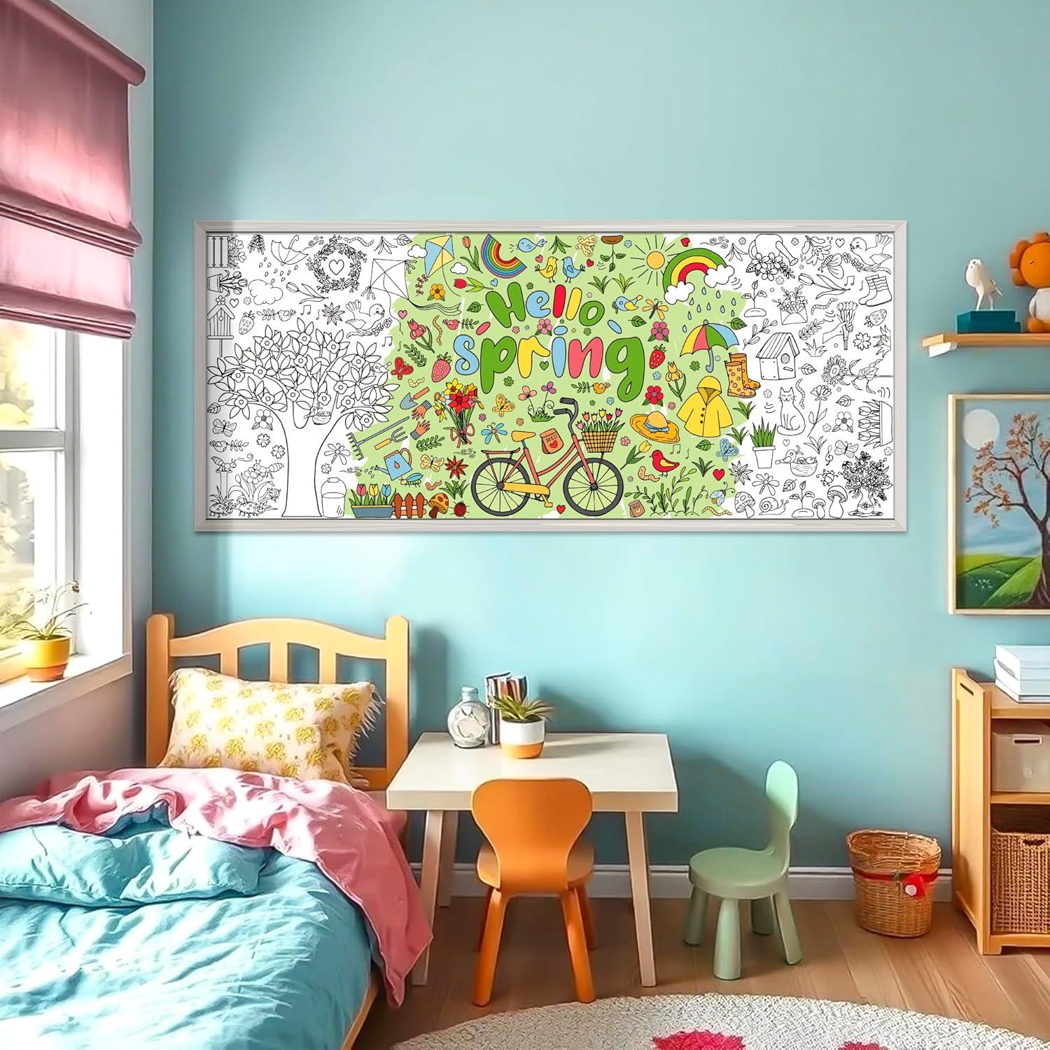 image:imageOHOME Back to School Giant Coloring PosterTablecloth Back to School Decorations 30 x 72 Inches Kindergarten School Supplies for Kids Back to School Gifts for Kids Banner Classroom Must HavesSpring