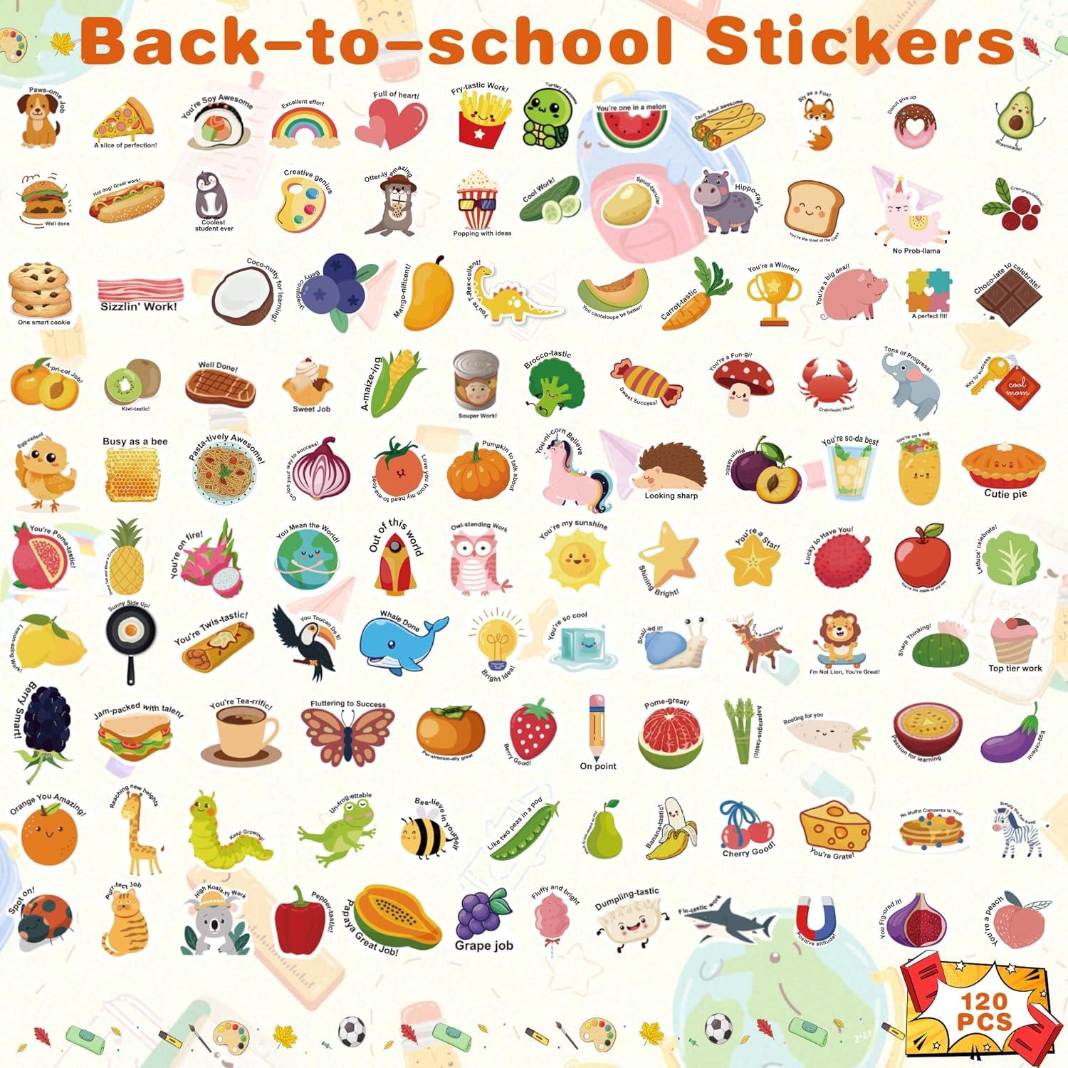 image:imageOHOME Back to School Supplies 120 PCS Teacher Motivational Stickers for Kids Students Teacher Must Haves Supplies Stuff Essentials Gifts for Classroom DecorInspirational Positive Reward StickersBack to School