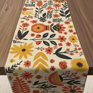 Back to School Decorations – Welcome Back to School Table Runner | First Day of School Decorations for Home Party Favors & Gifts Supplies(Fall Floral)