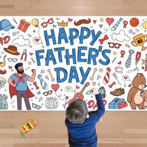 OHOME Back to School Giant Coloring Poster/Tablecloth – Back to School Decorations – 30 x 72 Inches Kindergarten School Supplies for Kids – Back to School Gifts for Kids – Banner Classroom Must Haves(Fathers Day)