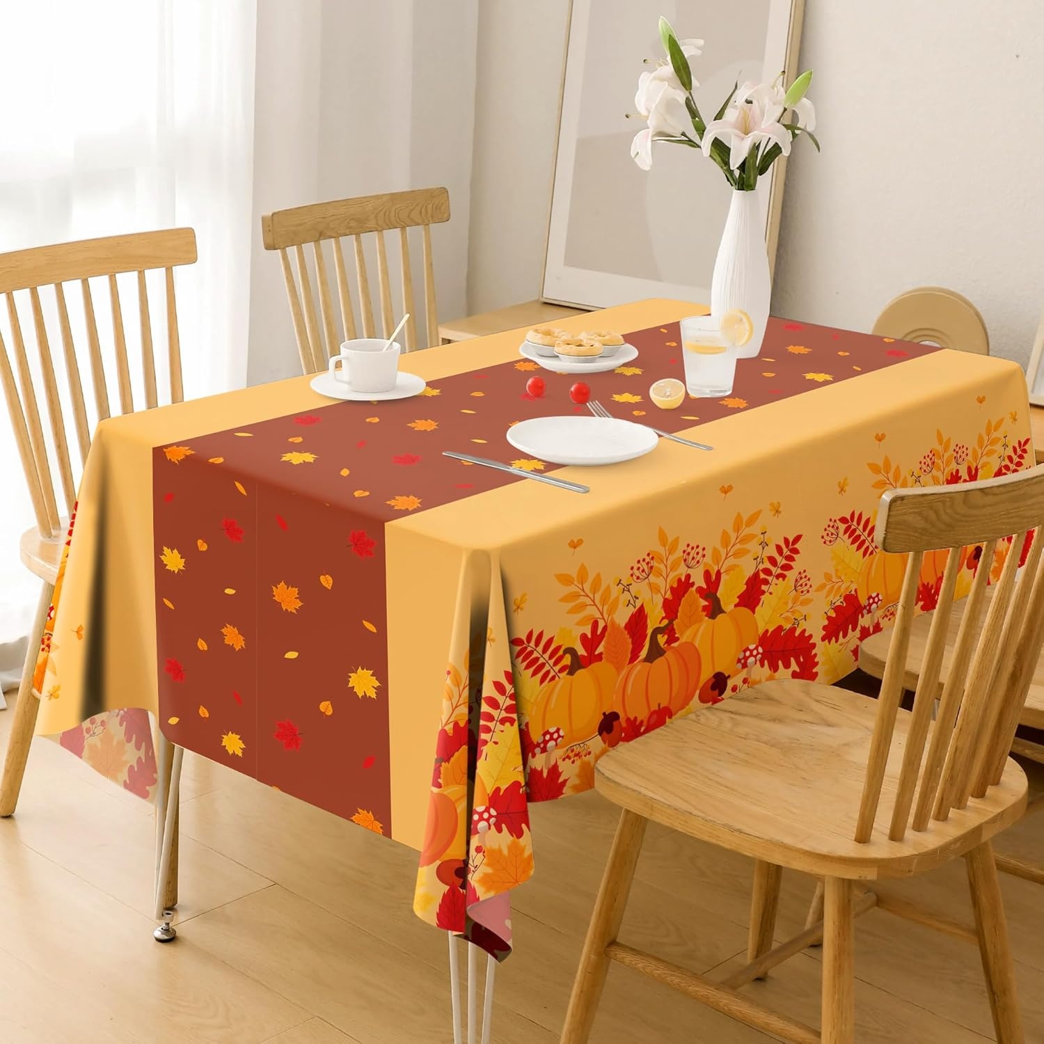image:imageOHOME Luau Party Decorations Plastic Tablecloth for Summer Party Decorations Hawaiian Theme Decor for Tropical Beach Pool Birthday Backdrop Favors Supplies 2 PackOrange