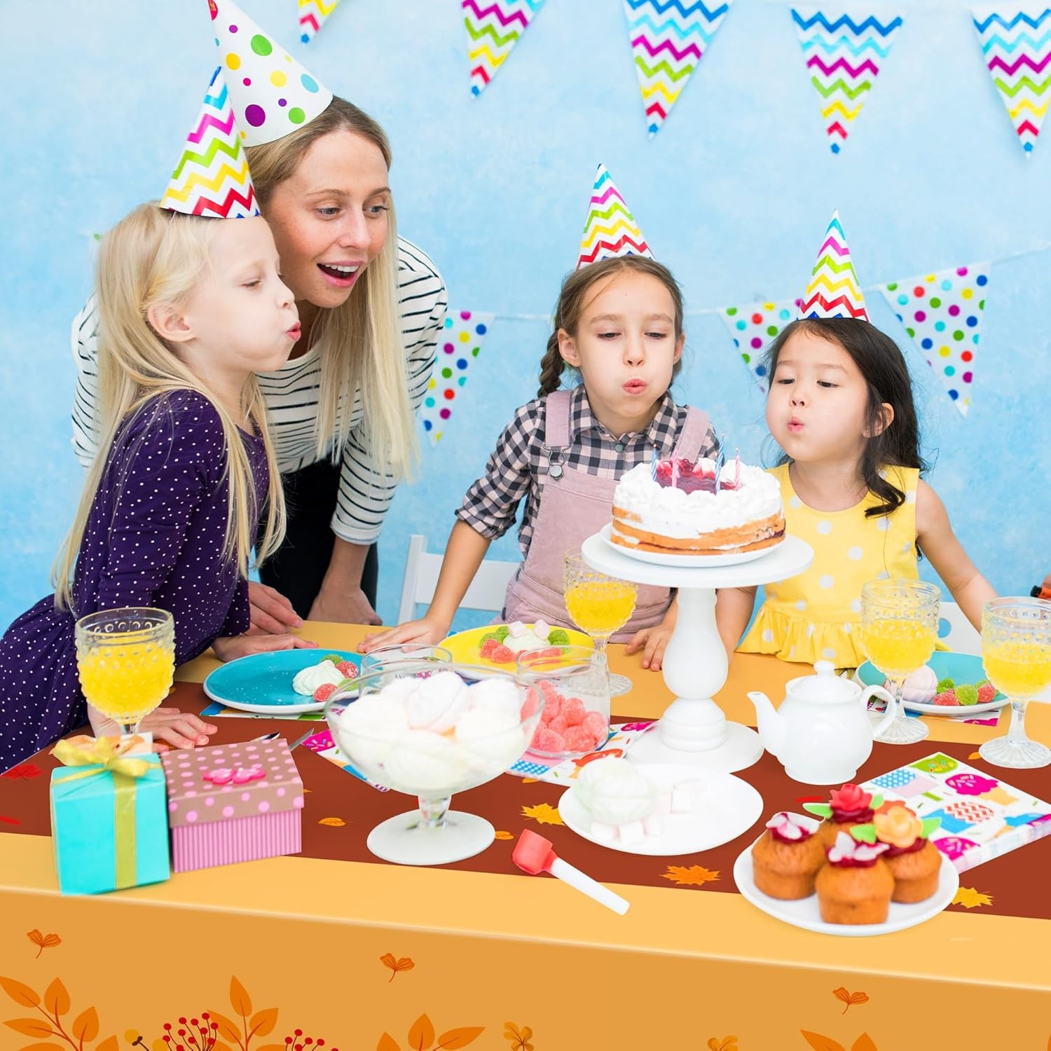 image:imageOHOME Luau Party Decorations Plastic Tablecloth for Summer Party Decorations Hawaiian Theme Decor for Tropical Beach Pool Birthday Backdrop Favors Supplies 2 PackOrange